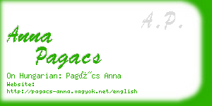 anna pagacs business card